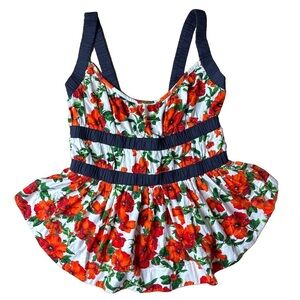 ⭐️ Mauve Red and Green Floral tank top- size XS